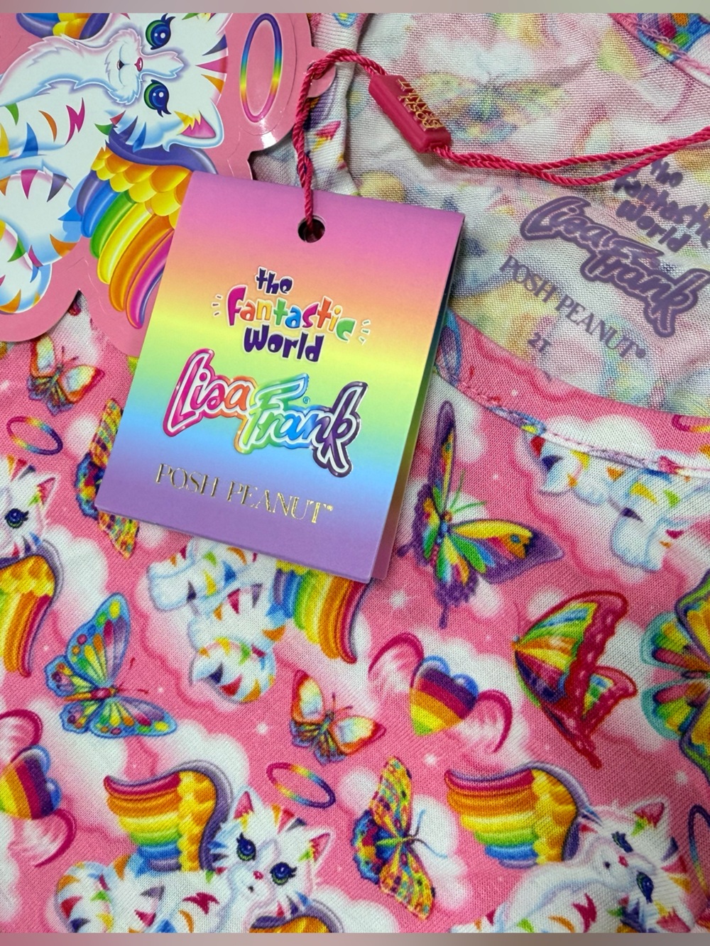 Posh Peanut x Lisa Frank Angel Kitty Ruffled Twirl Dress Long Sleeve NWT - Picture 3 of 5